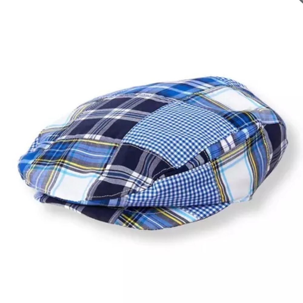 Janie and Jack cobalt plaid newsboy / cabbie cap Size 0-6 Months
